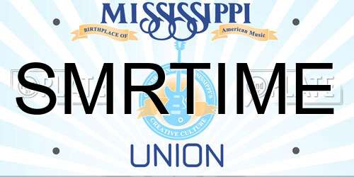 SMRTIME Mississippi License Plate