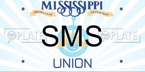 SMS Mississippi License Plate