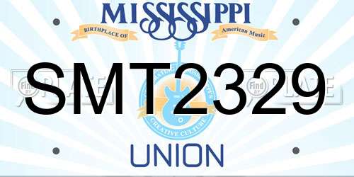 SMT2329 Mississippi License Plate