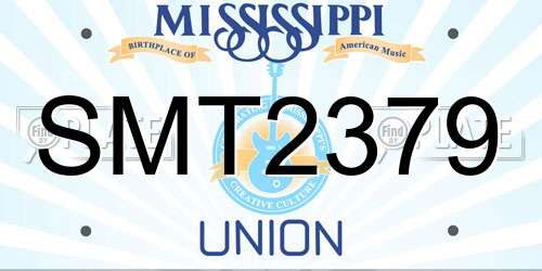 SMT2379 Mississippi License Plate