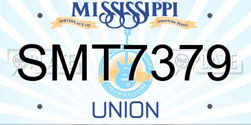 SMT7379 Mississippi License Plate