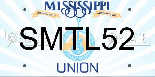 SMTL52 Mississippi License Plate