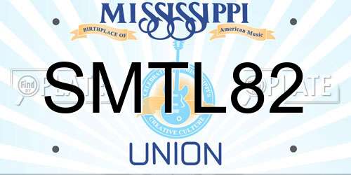 SMTL82 Mississippi License Plate