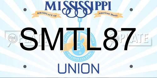 SMTL87 Mississippi License Plate