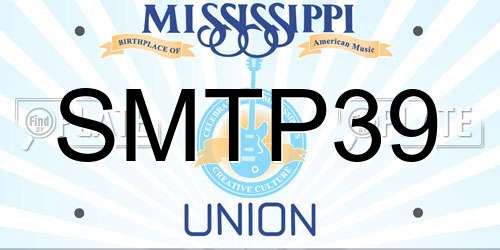 SMTP39 Mississippi License Plate
