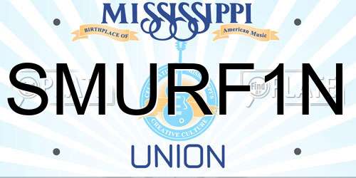 SMURF1N Mississippi License Plate
