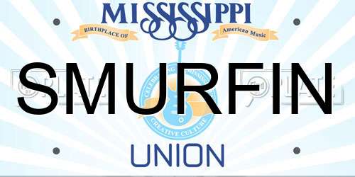 SMURFIN Mississippi License Plate