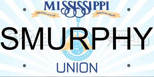SMURPHY Mississippi License Plate