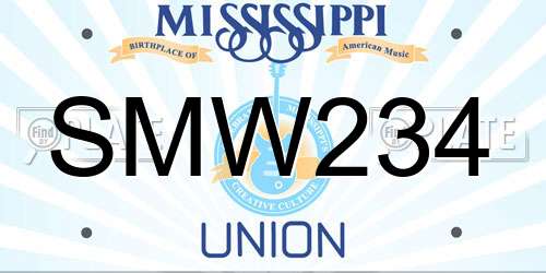 SMW234 Mississippi License Plate