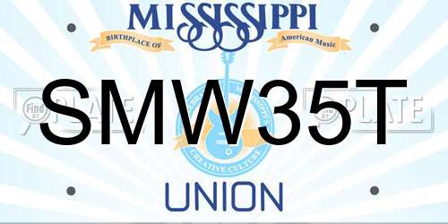 SMW35T Mississippi License Plate