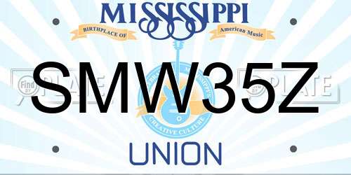 SMW35Z Mississippi License Plate