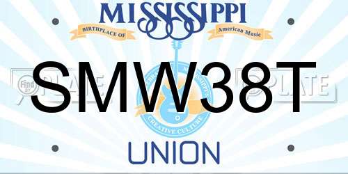 SMW38T Mississippi License Plate