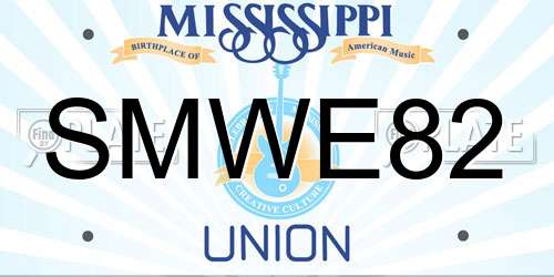 SMWE82 Mississippi License Plate