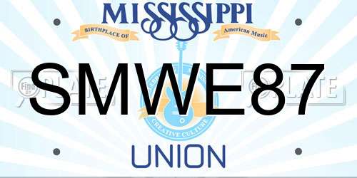 SMWE87 Mississippi License Plate
