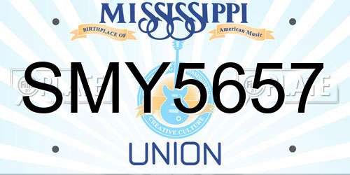 SMY5657 Mississippi License Plate