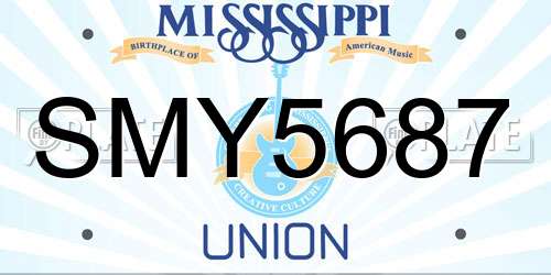 SMY5687 Mississippi License Plate
