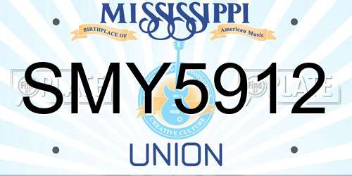 SMY5912 Mississippi License Plate