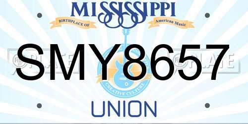 SMY8657 Mississippi License Plate