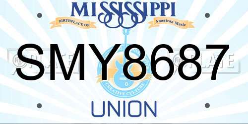 SMY8687 Mississippi License Plate