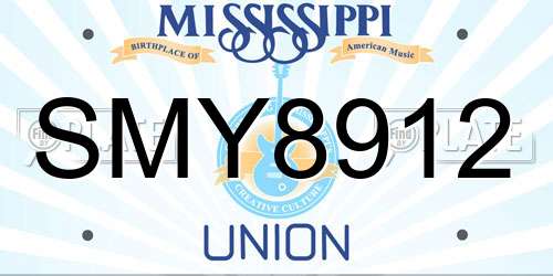 SMY8912 Mississippi License Plate