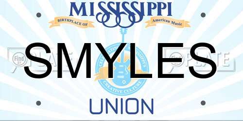 SMYLES Mississippi License Plate