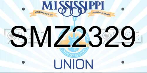 SMZ2329 Mississippi License Plate