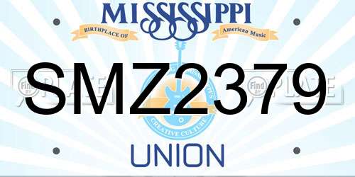 SMZ2379 Mississippi License Plate