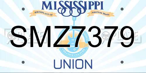 SMZ7379 Mississippi License Plate