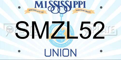 SMZL52 Mississippi License Plate