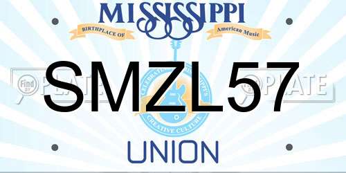 SMZL57 Mississippi License Plate