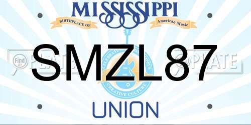 SMZL87 Mississippi License Plate
