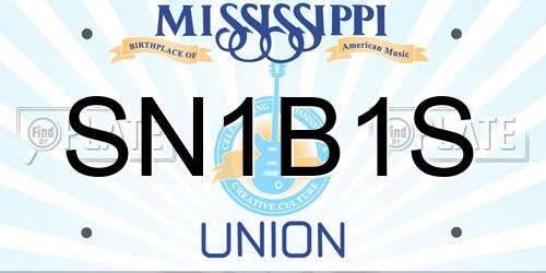 SN1B1S Mississippi License Plate