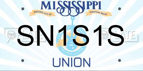 SN1S1S Mississippi License Plate