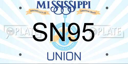 SN95 Mississippi License Plate