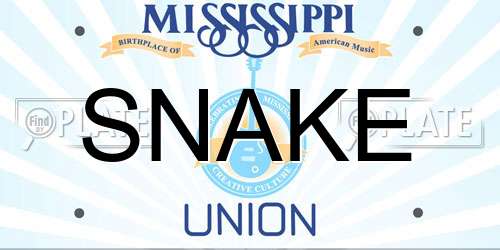 SNAKE Mississippi License Plate