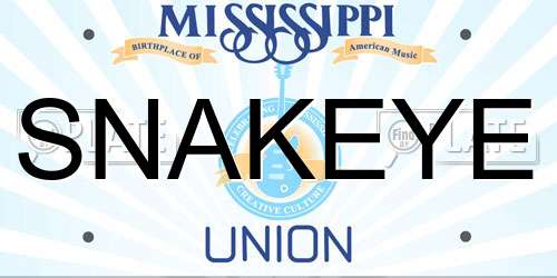 SNAKEYE Mississippi License Plate