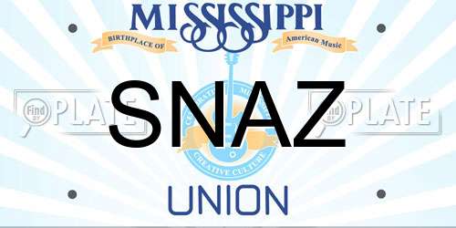 SNAZ Mississippi License Plate
