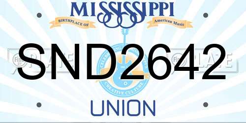 SND2642 Mississippi License Plate