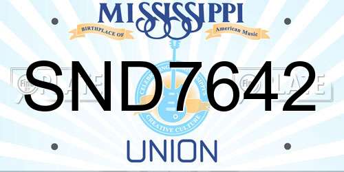SND7642 Mississippi License Plate