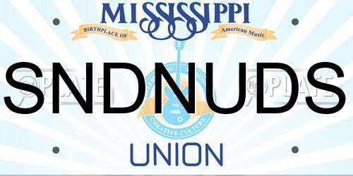 SNDNUDS Mississippi License Plate