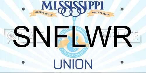 SNFLWR Mississippi License Plate