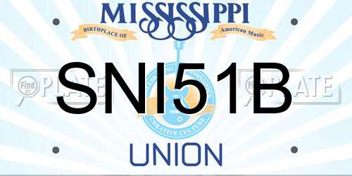 SNI51B Mississippi License Plate