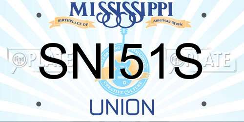 SNI51S Mississippi License Plate