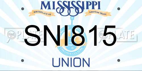 SNI815 Mississippi License Plate