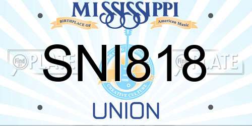 SNI818 Mississippi License Plate