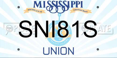 SNI81S Mississippi License Plate