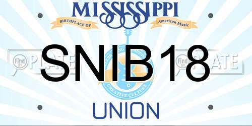 SNIB18 Mississippi License Plate