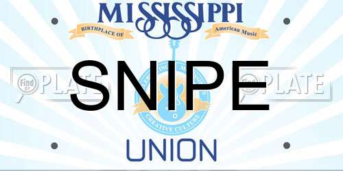 SNIPE Mississippi License Plate