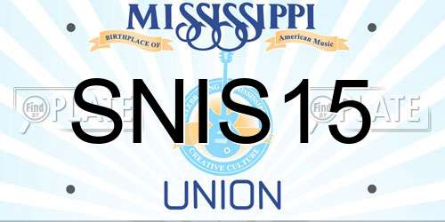 SNIS15 Mississippi License Plate