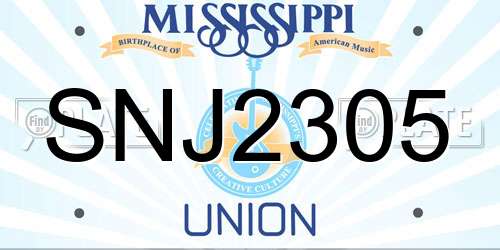 SNJ2305 Mississippi License Plate